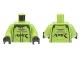 Part No: 973pb4669c01  Name: Torso Race Suit with 'AMR' Aston Martin Logo, Dark Green Collar Pattern / Lime Arms / Black Hands