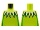 Part No: 973pb4699  Name: Torso Yellowish Green Collar with 5 Sharp Scallops, Green Stripes Down Sides Pattern