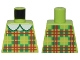 Part No: 973pb5598  Name: Torso Plaid Dress with Green Squares, Red and Yellow Lines, and White Collar Pattern