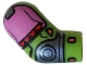 Part No: 982pb413  Name: Arm, Right with Dark Pink Shoulder, Silver Armor, Orange Markings Pattern