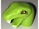 Part No: bb0662pb02  Name: Minifigure, Head, Modified Snake Short Neck with Open Mouth with White Fangs and Bright Light Orange Eyes Pattern