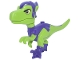 Part No: raptor17  Name: Dinosaur Raptor / Velociraptor with Molded Dark Purple Hat, Shirt and Boots and Printed Black Eyebrows and Bright Light Yellow Eyes Pattern (Marvel Gobby-Raptor)