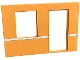 Part No: 6891c01pb02 Name: Scala Wall, Vertical Grooved 40 x 2 x 22 2/3 with Window and Door with White Stripe on Light Orange Background Pattern Part No: 6891c01pb02 Name: Scala Wall, Vertical Grooved 40 x 2 x 22 2/3 with Window and Door with White Stripe on Light Orange Background Pattern