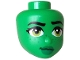 Part No: 113764  Name: Mini Doll, Head Friends with Black Eyebrows and Eyelashes, Lime Eyes, Green Lips and Freckles, Closed Mouth Pattern
