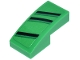 Part No: 11477pb233L  Name: Slope, Curved 2 x 1 x 2/3 with Black and Green Stripes Pattern Model Left Side (Sticker) - Set 77247