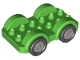 Lot ID: 288445847  Part No: 11841c01  Name: Duplo Car Base 2 x 6 with Black Tires with Flat Silver Wheels on Fixed Axles