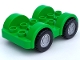 Lot ID: 273556055  Part No: 13305c01  Name: Duplo Car Base 2 x 6 with Black Tires and Metallic Silver Wheels on Removable Axles (13305 / 47436c02pb01)