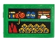 Part No: 26603pb281  Name: Tile 2 x 3 with Bright Green Shelf with Chocolate Frogs, Blue and Gold Eggs, White Rat, Red Cones, and Sweet Treats Pattern (Sticker) - Set 76405