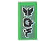 Part No: 3069pb0616  Name: Tile 1 x 2 with Black Wings Logo, Ninjago Logogram 'GS' with White Outlines on Gray Background Pattern (Sticker) - Set 70620