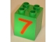 Part No: 31110pb027  Name: Duplo, Brick 2 x 2 x 2 with Number 7 Red Pattern
