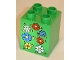 Part No: 31110pb037  Name: Duplo, Brick 2 x 2 x 2 with 7 Flowers Pattern