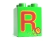Part No: 31110pb060  Name: Duplo, Brick 2 x 2 x 2 with Letter R and Rose Pattern