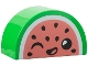 Lot ID: 412589612  Part No: 31213pb040  Name: Duplo, Brick 2 x 4 x 2 Slope Curved Double with White and Coral Watermelon, Black Seeds and Winking Face Pattern