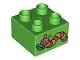 Part No: 3437pb059  Name: Duplo, Brick 2 x 2 with Caterpillar Pattern