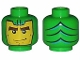 Part No: 3626bpx102  Name: Minifigure, Head Balaclava with Green Goblin Face, Lines on Back Pattern - Blocked Open Stud