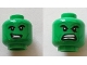 Part No: 3626pb3231  Name: Minifigure, Head Dual Sided Black Thick Eyebrows, Green Cheek Lines and Stubble, Open Mouth Smile with Teeth / Angry with Bared Teeth Pattern