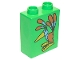 Part No: 4066pb032  Name: Duplo, Brick 1 x 2 x 2 with Colorful Bird Pattern