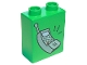 Part No: 4066pb127  Name: Duplo, Brick 1 x 2 x 2 with Cell Phone Pattern