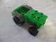 Part No: 4818c04  Name: Duplo Farm Tractor with Black Wheels, Dark Gray Engine and Fenders, and Dark Gray Hitch