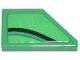 Part No: 5091pb013  Name: Tile, Modified 1 x 2 Wedge Left with Black and Green Curved Line Pattern (Sticker) - Set 77247