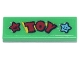 Part No: 63864pb146  Name: Tile 1 x 3 with Red 'Toy' and Red and Medium Azure Stars with Smiley Faces Pattern (Sticker) - Set 71741