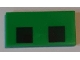 Part No: 87079pb0667  Name: Tile 2 x 4 with Two Black and Dark Green Squares Pattern (Creeper Eyes)