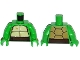 Part No: 973pb1363c01  Name: Torso Turtle Shell with Dark Brown Horizontal Belt Pattern / Bright Green Arms / Bright Green Hands