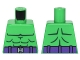 Part No: 973pb2291  Name: Torso Bare Chest with Dark Green Muscles Outline, Dark Purple Belt with Silver Capital Letter H Buckle Pattern