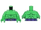 Part No: 973pb2291c01  Name: Torso Muscles Outline, Dark Purple Belt and Silver 'H' Buckle Pattern / Bright Green Arms / Bright Green Hands