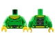 Lot ID: 371047345  Part No: 973pb2481c01  Name: Torso Super Hero Yellow Collar and Belt, Silver Buckle, Black Muscles Outline, Gear on Back Pattern (Dr. Octopus) / Bright Green Arms / Yellow Hands