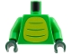 Part No: 973pb6446c01  Name: Torso Lime Belly with 3 Bright Green Stripes Pattern / Bright Green Arms / Dark Green Hands