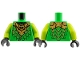 Part No: 973pb6507c01  Name: Torso Gold Dragon Head Armor and Scale Tips, Dark Orange Trim, Ninjago Logogram 'L' Pattern / Lime Arms / Black Hands