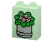 Lot ID: 349288758  Part No: 4066pb068  Name: Duplo, Brick 1 x 2 x 2 with Potted Plant with Green Leaves, Pink Flowers, and Light Gray Pot Pattern