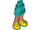 Lot ID: 380777643  Part No: 11202c00pb19  Name: Mini Doll Hips and Shorts with Nougat Legs and Yellow Shoes with Dark Turquoise Soles and White Laces Pattern - Thick Hinge