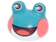 Part No: 112534pb01  Name: Minifigure, Head, Modified Frog with Molded White Lower Head and Printed Coral Round Cheeks, Reddish Orange Eyes and Dark Red Open Mouth Smile with Tongue Pattern