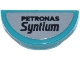 Part No: 1748pb03  Name: Tile, Round 1 x 2 Half with Black 'PETRONAS Synthium' Logo on Light Bluish Gray Background Pattern (Sticker) - Set 77244