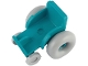 Lego part: Mini Doll, Utensil Wheelchair with Light Bluish Gray Wheel Wheelchair Balloon 17.6 x 6.4 with Technic Pin Hole and Light Bluish Gray Trolley Wheels (2135 / 7201 / 2496)