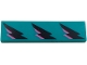Part No: 2431pb0941L  Name: Tile 1 x 4 with 3 Black and Dark Pink Lightning Bolts Pattern Model Left Side