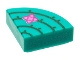Part No: 25269pb020  Name: Tile, Round 1 x 1 Quarter with Dark Green Cactus Lines, Magenta and Dark Pink Flower Pattern