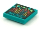 Part No: 3068pb1612  Name: Tile 2 x 2 with BeatBit Album Cover - Red, Yellow and Dark Turquoise Dots Pattern