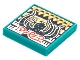 Lot ID: 356242643  Part No: 3068pb1783  Name: Tile 2 x 2 with BeatBit Album Cover - Black Minifigure with Tentacles and Dark Turquoise Spots Pattern