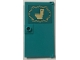 Part No: 60616pb124  Name: Door 1 x 4 x 6 with Stud Handle with Gold Restroom Sign with Toilet Pattern (Sticker) - Set 41714