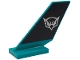 Part No: 6239pb126  Name: Tail Shuttle with Silver Hawk Head Logo Pattern on Both Sides