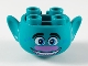 Part No: 65461pb02  Name: Minifigure, Head, Modified Trolls with Black Eyebrows, Blue Eyes and Freckles, Medium Lavender Nose, Open Mouth Smile with Top Teeth Pattern
