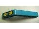 Part No: 6629pb005  Name: Technic, Liftarm, Modified Bent Thick 1 x 9 (6 - 4) with Yellow Number 5 on Dark Turquoise and Yellow Background Pattern (Sticker) - Set 8245