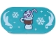 Lego part: Tile, Round 2 x 4 Oval with Reddish Brown Hot Chocolate Mug, Dark Pink Marshmallows and Candy Cane, White Swirls and Snowflakes Pattern