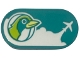 Part No: 66857pb095 Name: Tile, Round 2 x 4 Oval with Lime Bird Logo, White Clouds and Airplane Pattern (Sticker) - Set 42656 Part No: 66857pb095 Name: Tile, Round 2 x 4 Oval with Lime Bird Logo, White Clouds and Airplane Pattern (Sticker) - Set 42656