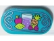 Part No: 66857pb112 Name: Tile, Round 2 x 4 Oval with Fruit, Glass of Juice and Metallic Light Blue Scrollwork Border Pattern (Sticker) - Set 43215 Part No: 66857pb112 Name: Tile, Round 2 x 4 Oval with Fruit, Glass of Juice and Metallic Light Blue Scrollwork Border Pattern (Sticker) - Set 43215