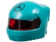 Part No: 7071pb10  Name: Minifigure, Headgear Helmet Formula 1 with Molded Trans-Red Visor and Printed Black Mercedes-Benz Logo Pattern