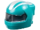 Part No: 7071pb20  Name: Minifigure, Headgear Helmet Formula 1 with Molded Trans-Black Visor and Printed Silver Stripes Pattern